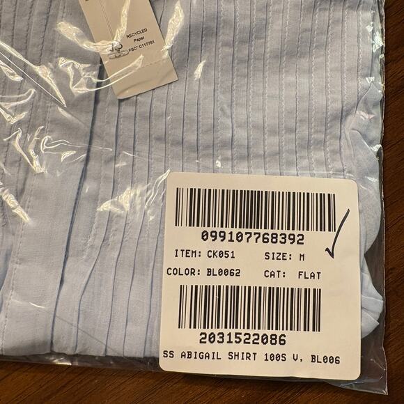 J Crew Lace Trim Pintuck Top M Blue NWT Voile Eyelet Top CK051 J.Crew Blouse - Picture 3 of 3